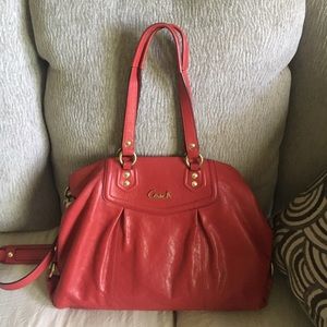 Red Coach Shoulder Bag